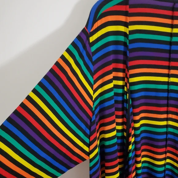 Torrid Women's Rainbow Striped Open Front Draped Cardigan Size 5X (28) - Picture 4 of 9